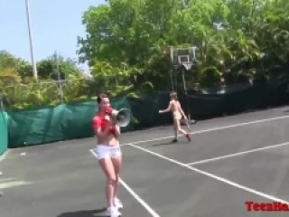 Horny College Teen Lesbians Play Nude Tennis & Enjoy Pussy Licking Fun